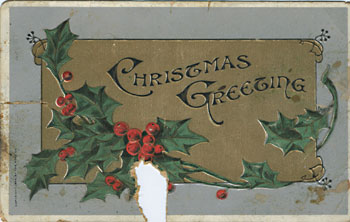 Postcard reading "Christmas greeting" front