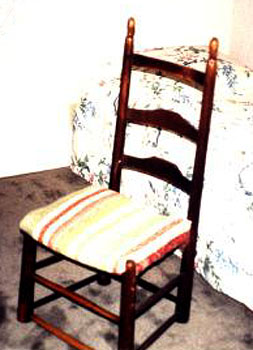 Color photo of ladderback chair